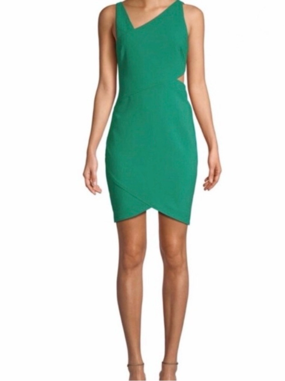 LIKELY Skylar Green Cutout Bodycon Mini Dress | Asymmetrical | Size 8